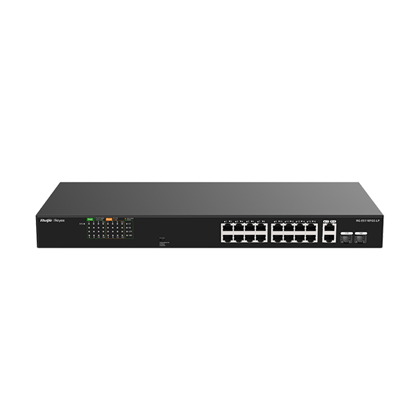 REYEE RG-ES118FGS-LP 18 PORT 16X 10/100 MBPS + 1X GIGABIT UPLINK + 1X SFP GIGABIT UPLINK 120W YÖNETILEMEZ METAL SWITCH