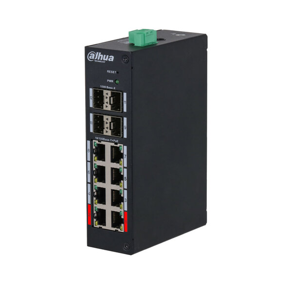 DAHUA HS4412-8ET-120 12 PORT 8X FE POE+ + 4X GB SFP YÖNETILEBILIR ENDÜSTRIYEL SWITCH