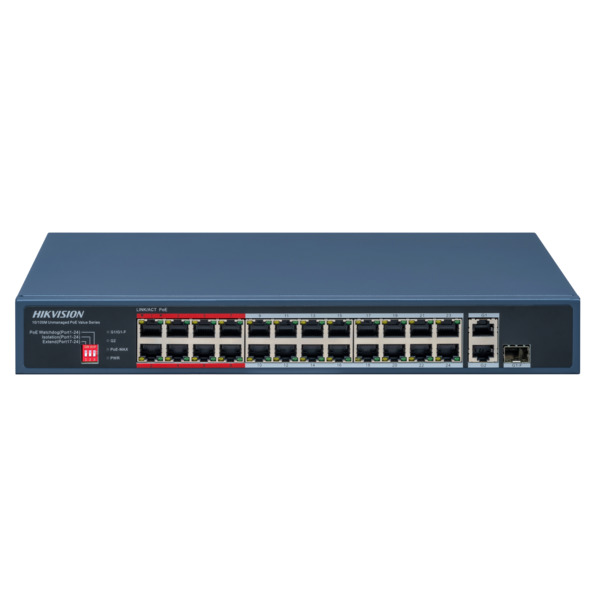 HIKVISION DS-3E0326P-E/M(C) 26 PORT 24X 10/100MB POE + 1X GB RJ45 UPLINK + 1X GB COMBO UPLINK YÖNETILEMEZ SWITCH