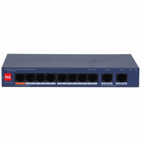 DAHUA DH-CS4010-8ET2GT-60 10 PORT 8X FE POE+ +2X GB UPLINK YÖNETILEBILIR SWITCH