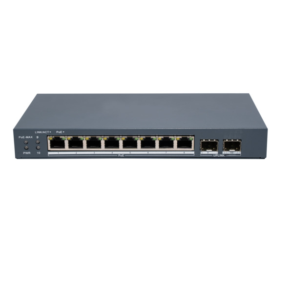 HIKVISION DS-3E1510P-EI/M-8P2F 10 PORT 8X GB POE + 2X GB SFP YÖNETILEBILIR METAL SWITCH