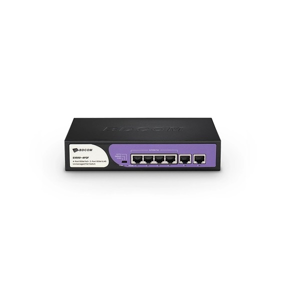 BDCOM S1000-4P2F 6 PORT 4X GB POE + 2X GB SFP YÖNETILEMEZ SWITCH