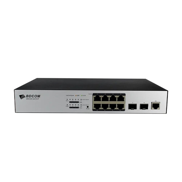 BDCOM S2510-P 10 PORT 8X GB POE + 2X GB SFP YÖNETILEBILIR RACKMOUNT SWITCH