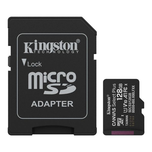 KINGSTON SDCS3/128GB CANVAS SELECT PLUS GEN3 150MB/S MICRO SDXC A1 KART + ADAPTER HAFIZA KARTI 128GB