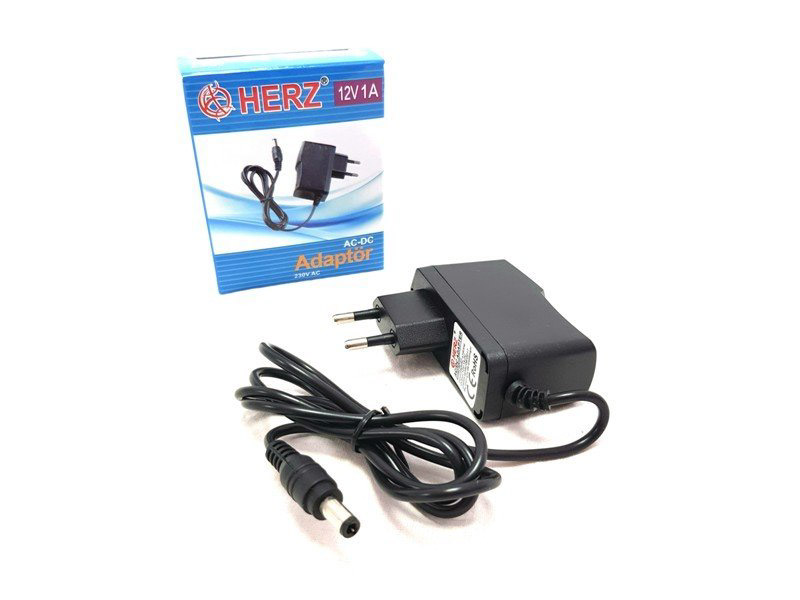 12 VOLT - 1 AMPER PRIZ TIPI PLASTIK ADAPTÖR