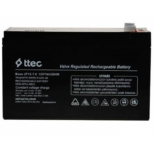 TTEC 12V 7AH BASE BAKIMSIZ KURU AKÜ ( 150 X 65 X 90 MM )