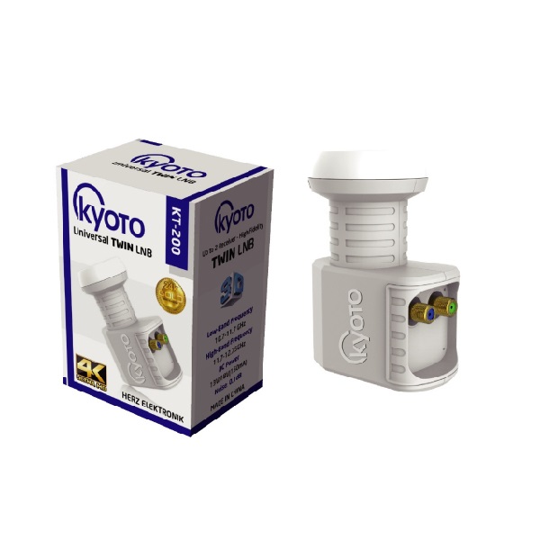 KYOTO KT-200 ÇIFTLI LNB ALTIN UÇLU SHARP CHIP 0.1DB CROSS
