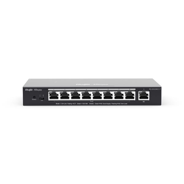 REYEE RG-ES209GC-P 9 PORT 8X GIGABIT POE + 1X GIGABIT UPLINK CLOUD YÖNETILEBILIR 120W POE SWITCH