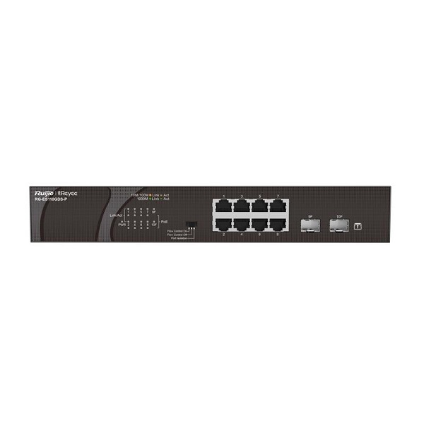 REYEE RG-ES110GDS-P 10PORT 8 X PORT GIGABIT + 2X1GB SFP UPLINK 120W POE SWITCH