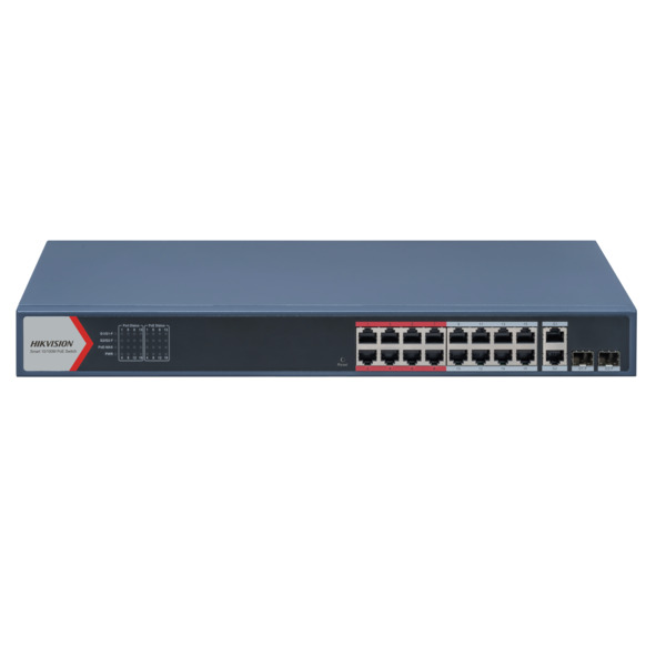 HIKVISION DS-3E1318P-EI 18 PORT 16X 10/100MB POE + 2X GB COMBO UPLINK YÖNETILEBILIR RACKMOUNT SWITCH