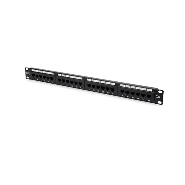 OJC RAC-RE1A PATCH PANEL SLIDING BLACK 1U 24PORT CAT6 UTP BOS