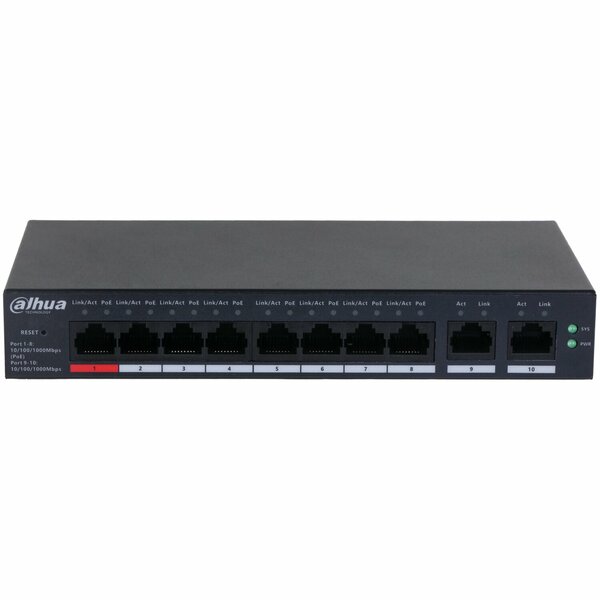 DAHUA CS4010-8GT-110 10 PORT 8X GB POE+ + 2X GB UPLINK YÖNETILEBILIR SWITCH