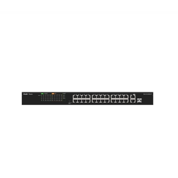 REYEE RG-ES126FGS-LP 26 PORT 24X 10/100 MBPS + 1X GIGABIT UPLINK + 1X SFP GIGABIT UPLINK 180W YÖNETILEMEZ METAL SWITCH