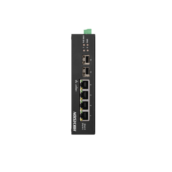 HIKVISION DS-3T0506HP-E/HS 6 PORT 3X GB POE + 1X GB HI-POE + 2X GB SFP UPLINK YÖNETILEMEZ ENDÜSTRIYEL SWITCH