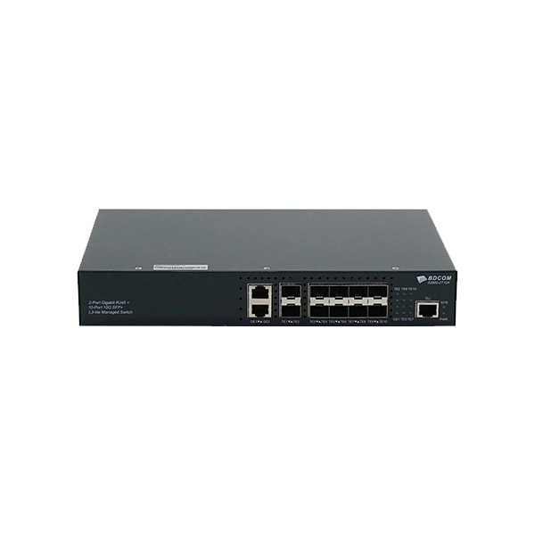 BDCOM S2900-2T10X 12 PORT 10X 10GB SFP+ + 2X GB RJ45 YÖNETILEBILIR RACKMOUNT SWIITCH
