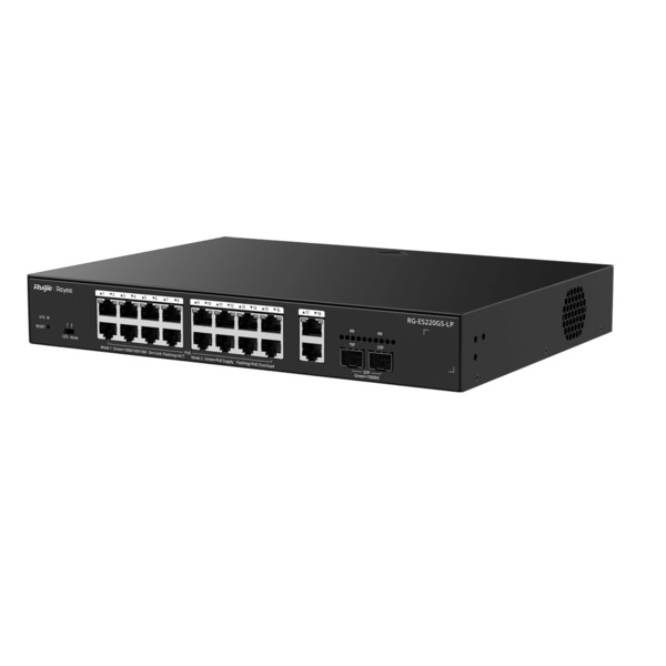 REYEE RG-ES220GS-LP 20 PORT 16X GB POE + 2X GB UPLINK +2X GB SFP YÖNETILEBILIR RACKMOUNT SWITCH