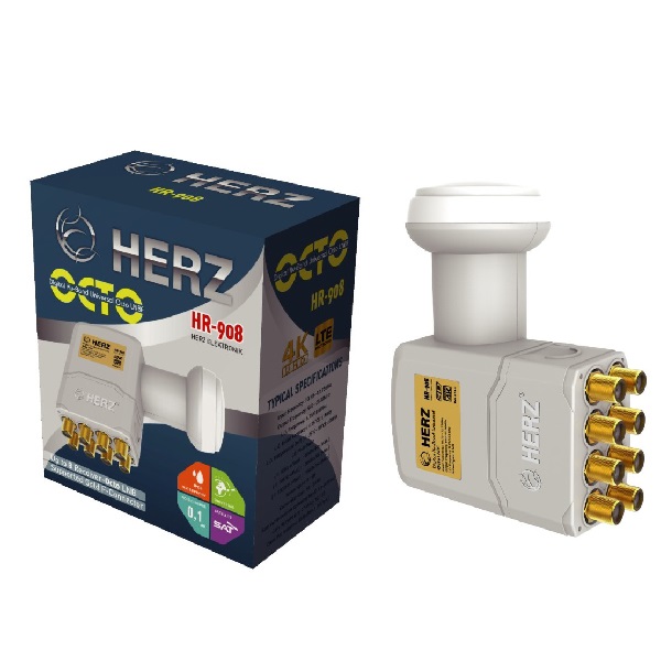 HERZ HR-908 SEKIZLI LNB ALTIN UÇLU SHARP CHIP 0.1DB